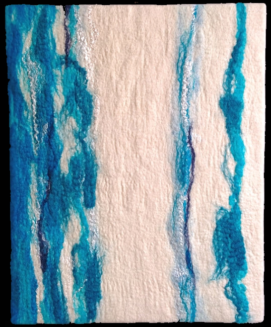 Into the blue – wandpaneel van vilt